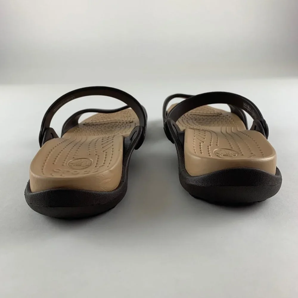 Crocs Brown Double Strap Slip On Sandal US 8_6